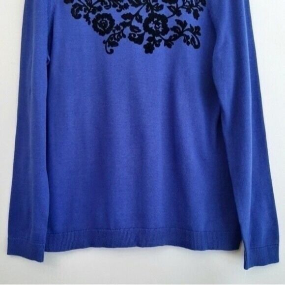 ALIA Missy Sweater Fine Knit Crewneck Cobalt Blue Sz M - Picture 5 of 7